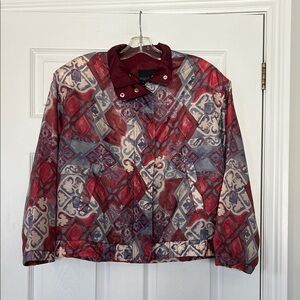 Stylish Women's Bomber Jacket in Red and Gray